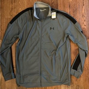 Men’s Under Armour full zip fitted medium twister jacket gray black long sleeve